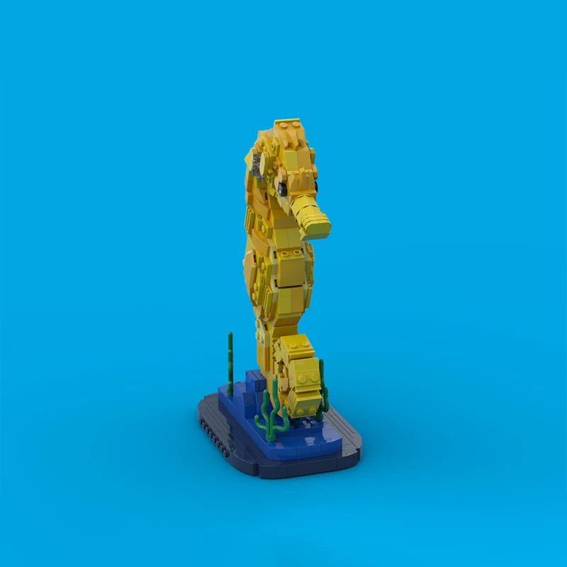 426 pièces MOC hippocampe sur support blocs de construction tige éducatif bricolage construction jouet de noël cadeau en plastique éducatif