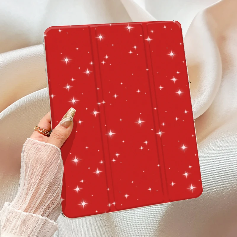 ins Retro Red shining stars TABLET CASE FOR iPad pro 10/11-Inch 2020/6th/7th /8th /Air 3rd/Air 4th/9th gen/Air 5th Gen 2022/Air