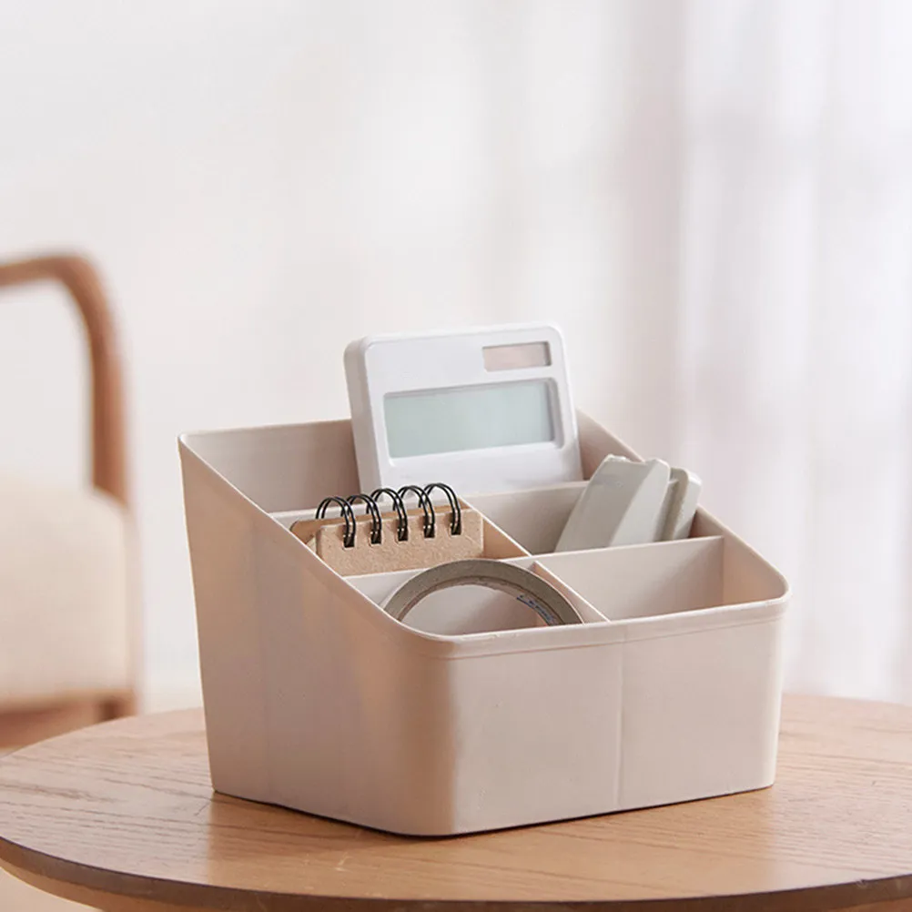 

Desktop Storage Organizer Remote Controller Holder Multifunctional Office Pen Holder Sundries Storage Box Plastic Makeup