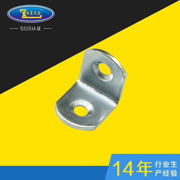 Loud L-shaped angle iron, right angle connection, corner furniture, cabinet, thickened, color galvanized support, 7-shaped angle