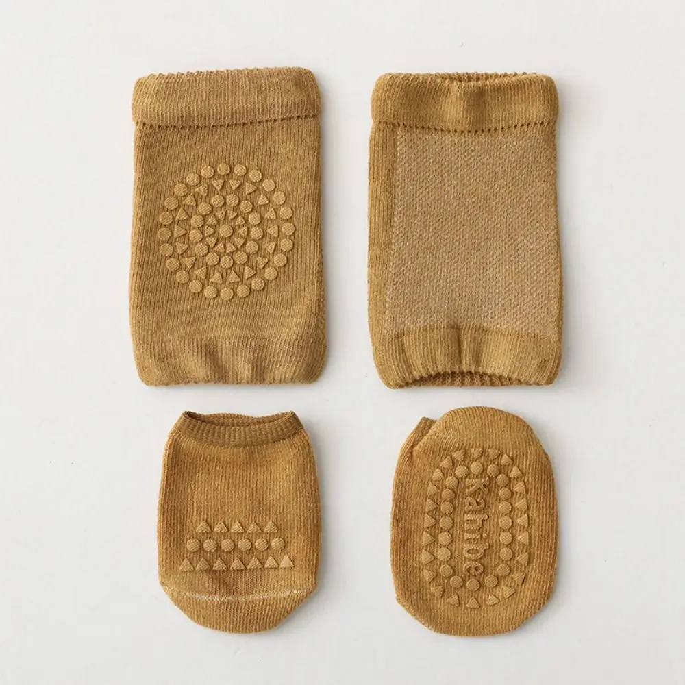 Anti Slip Baby Knee Pads Set Breathable Prevent Falls Infant Learning Socks Lightweight Soft Fabric Knee Protector Socks