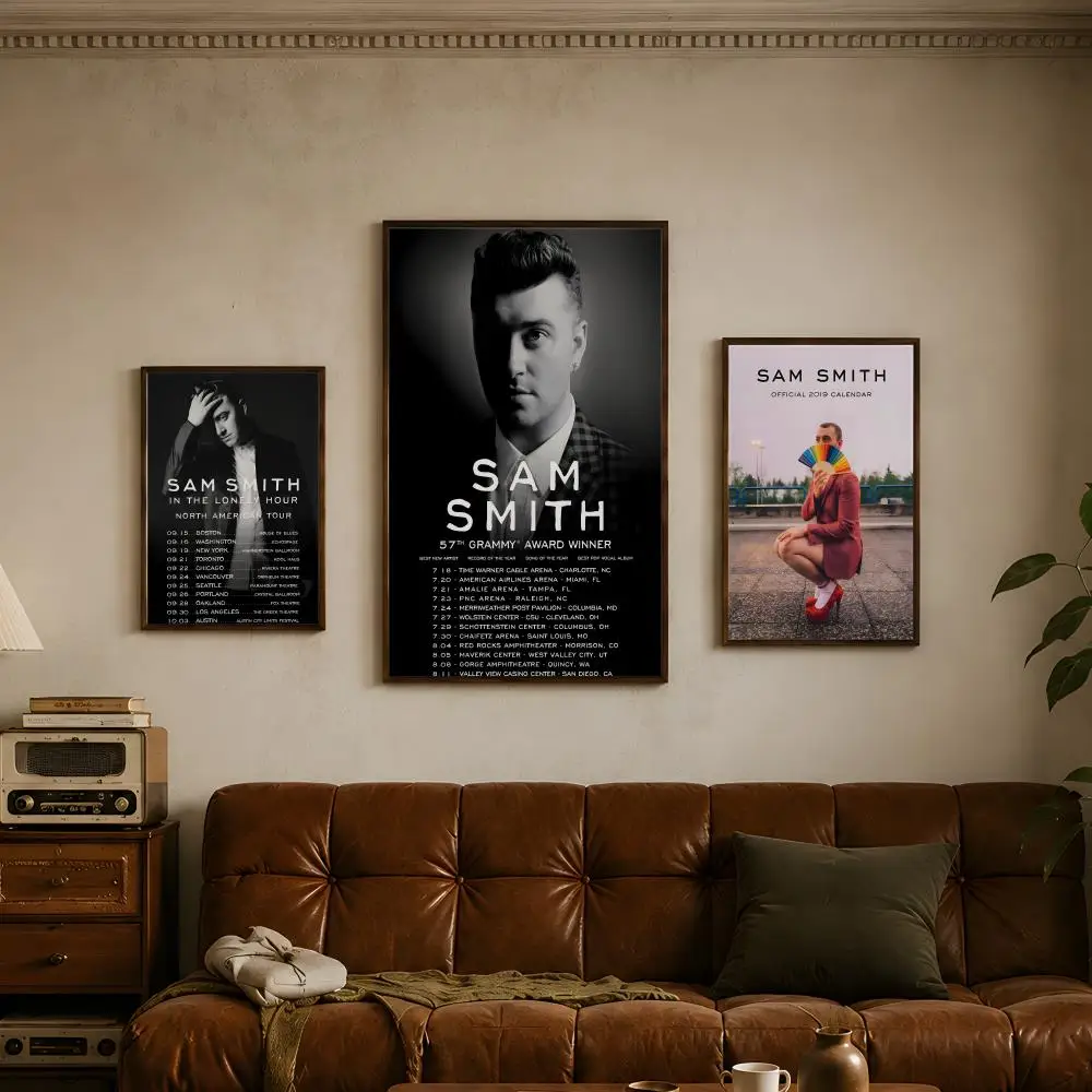 Singer S-Sam Smith-h Poster Vintage Self Adhesive PP Wall Art Home Bar Bedroom Decor Gift