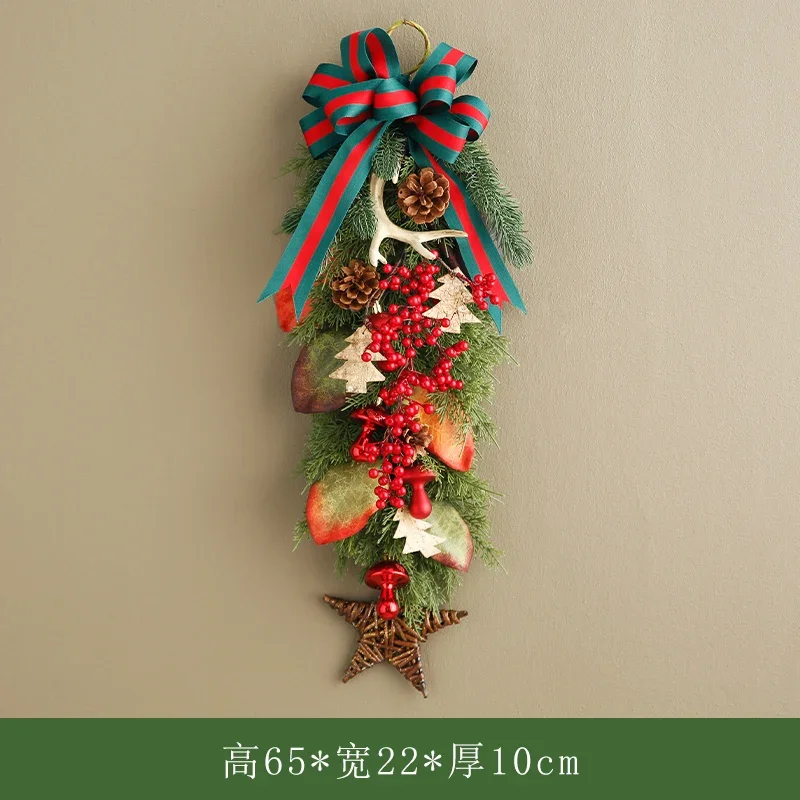 Parede longa criativa nova decoração de vime original guirlanda de natal porta pendurada