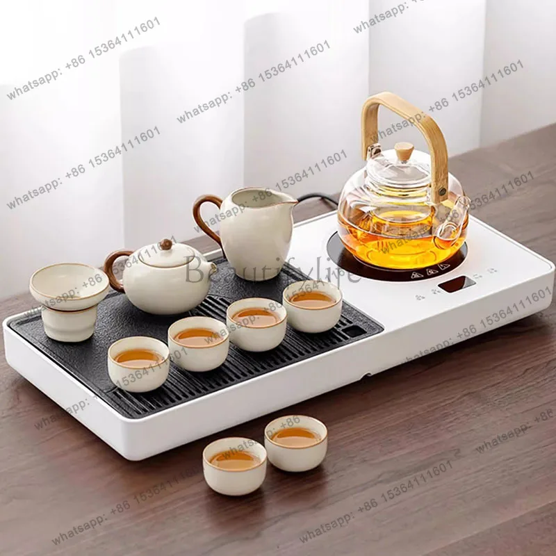 Best Sellers Rectangle Long Tea Tray Luxury Pot Office Valet Drainagechinese Living Room Hospitality Tea Tray Tableware Bandejas