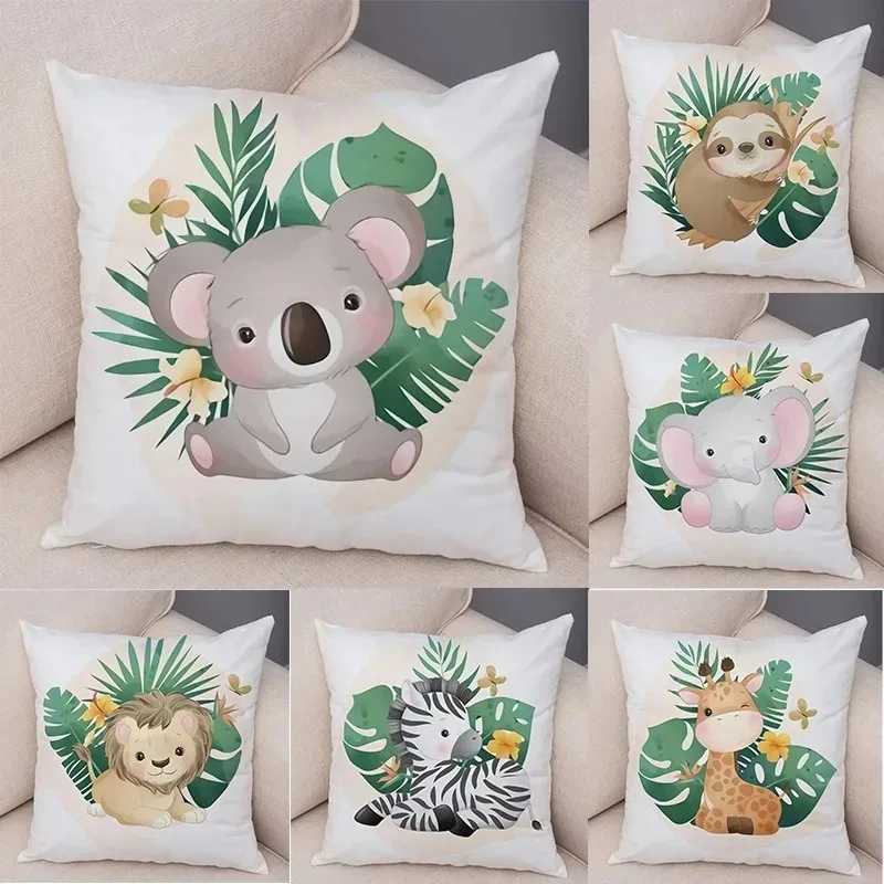 Koala Monkey Animal Pattern Decorative Pillowcase Home Decor Cushion Pillowcase Bedding