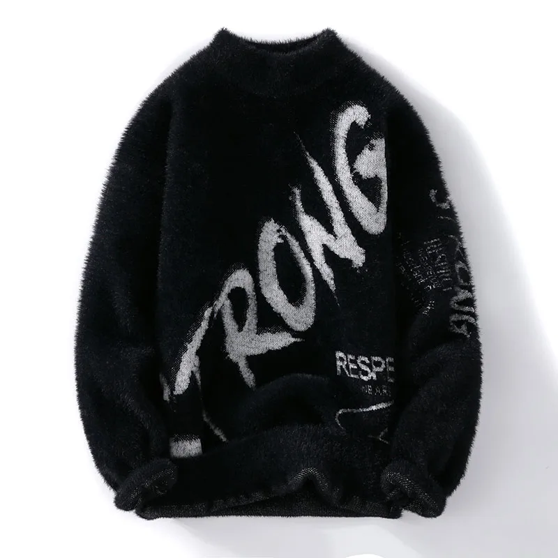 

Мужской норковый свитер Thiened f с высоким воротником, зимняя теплая морозостойкая свободная вязаная футболка базового слоя, повседневная длинная футболка све