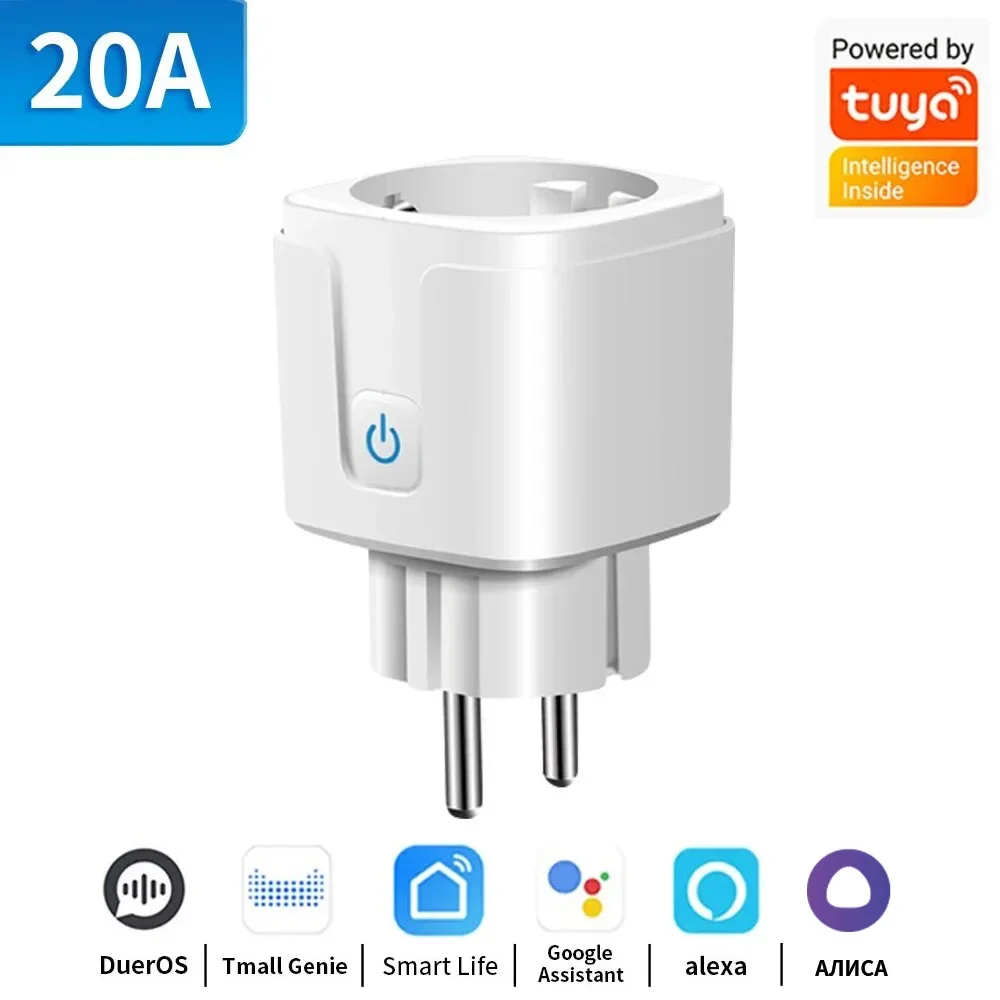 TNCE Tuya WiFi/Zigbee 16A/20A EU-stekker met Power Monitor Smart Home Plug Afstandsbediening Timer Ondersteuning Voice Google Home Alexa