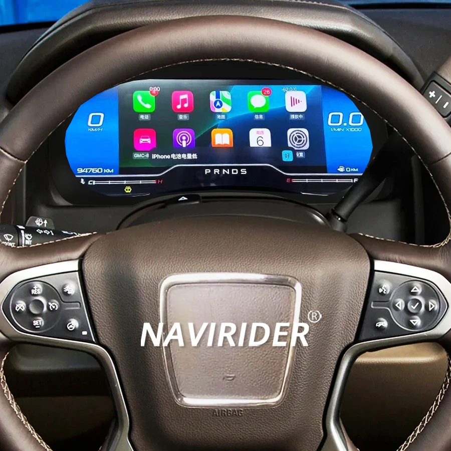 

Виртуальная приборная панель с CarPlay для GMC Yukon 2015-2020, 12.3 дюйма, 1920*720, с многоцветным интерфейсом, автомобильный ЖК-дисплей приборной панели