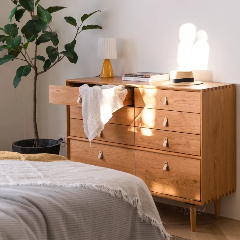 Nordic solid wood chest small apartment multi-layer clothing storage locker