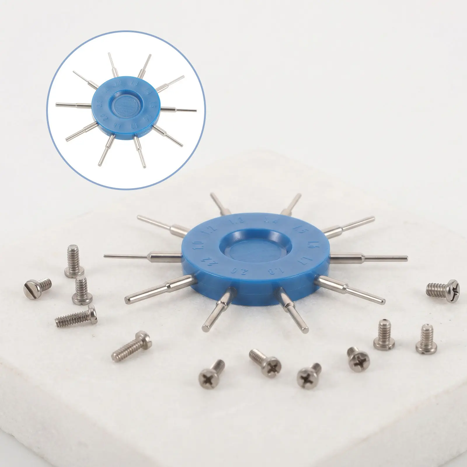 Eyeglasses Hole Measuring Gauge Disc 2.76x2.76x0.20 Inch Optical Frame Hardware Screw Nut Diameter Checker Spectacle Repair