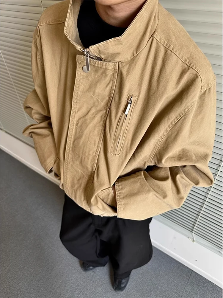 

Barn Sle Men's Jaet Spring Autumn American Retro Cleanfit Stand Collar Workwear Pilot Jaet Trendy High Street