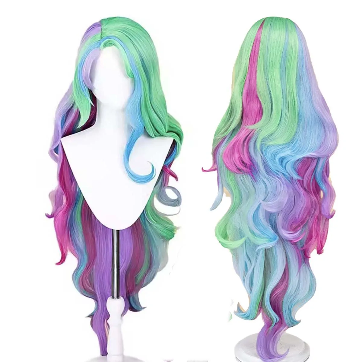 

Хэллоуин Женщины Принцесса Селестия Радужный Длинный Парик Волос