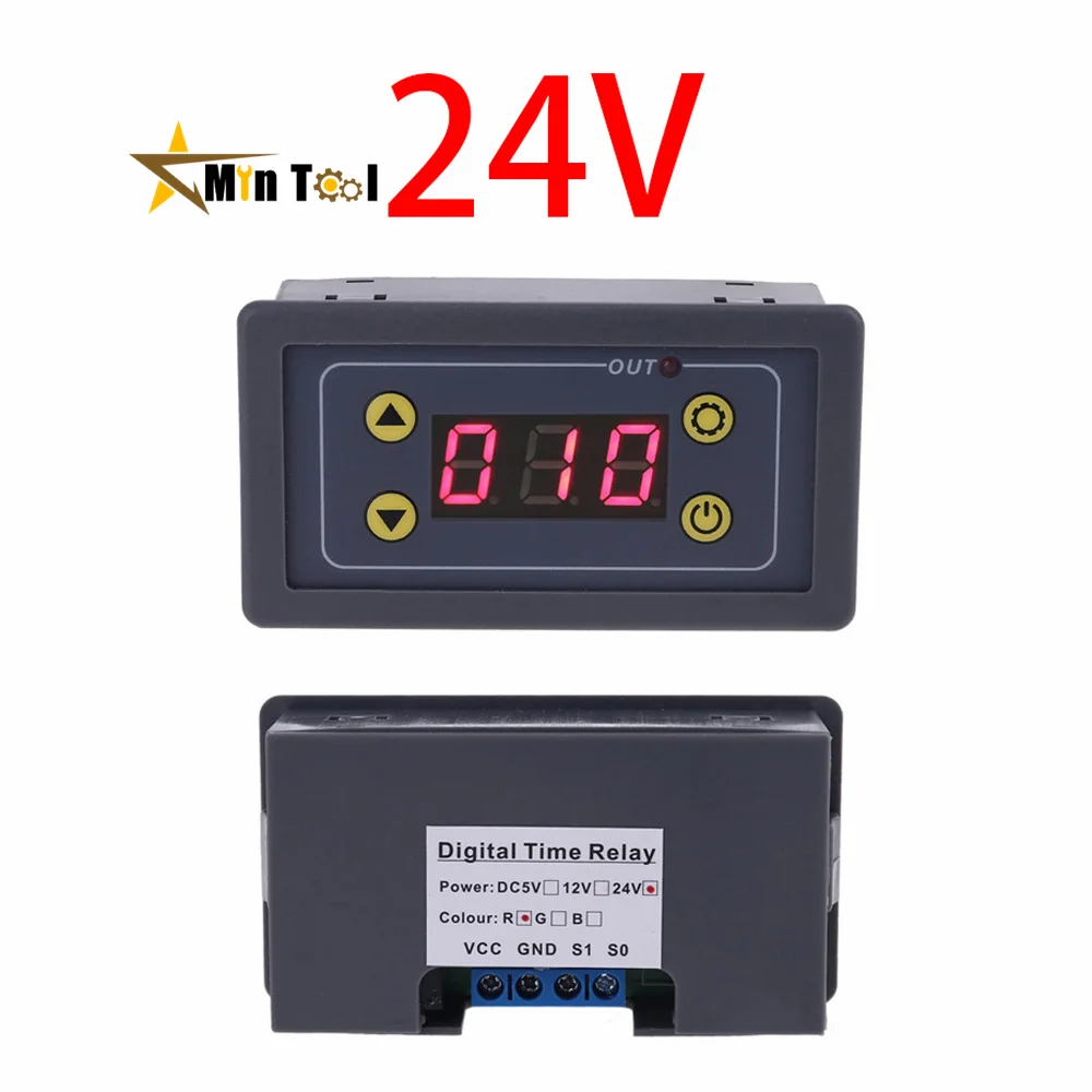 DC 5V 12V 24V  AC110V-220V Delay Time Relay Module with LCD Display Digital Timer Cycle Delay Control Switch Module