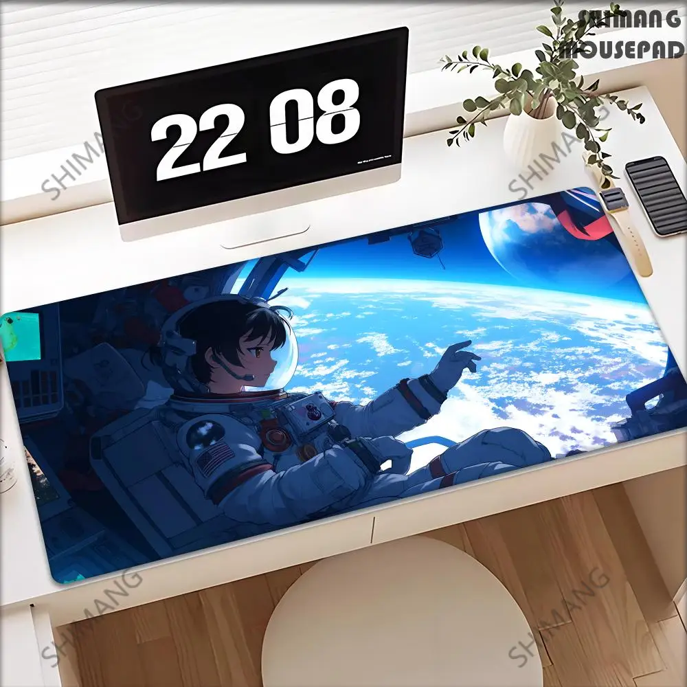 Astronaut Printing Black Pattern Keyboard Mat Rubber Non-slip Mousepad Pc Gaming Accessories Mouse Pad Office Carpet XL Mausepad