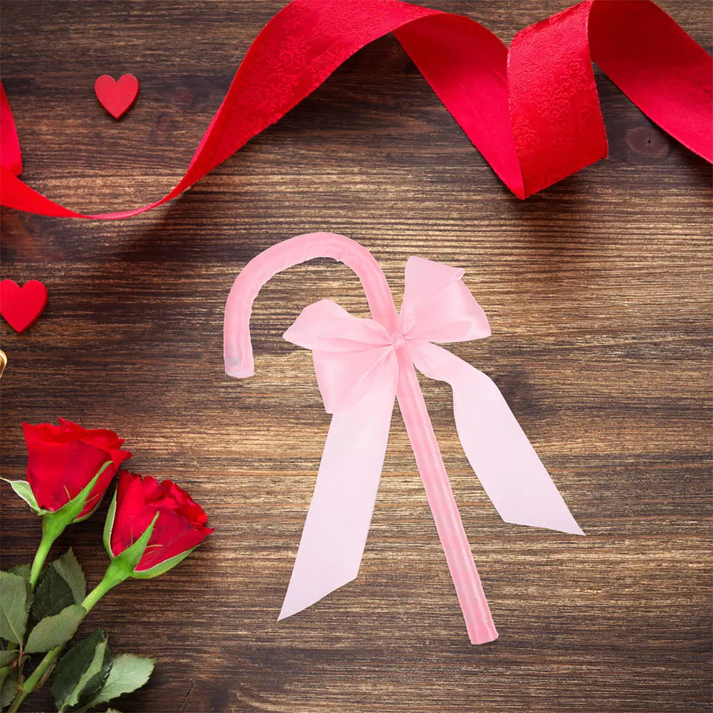 2Pcs Bow Cane Elegant Masquerade Valentine Party Accessory Durable Stylish Roleplaying Jazz Dance Performance Kids Cosplay