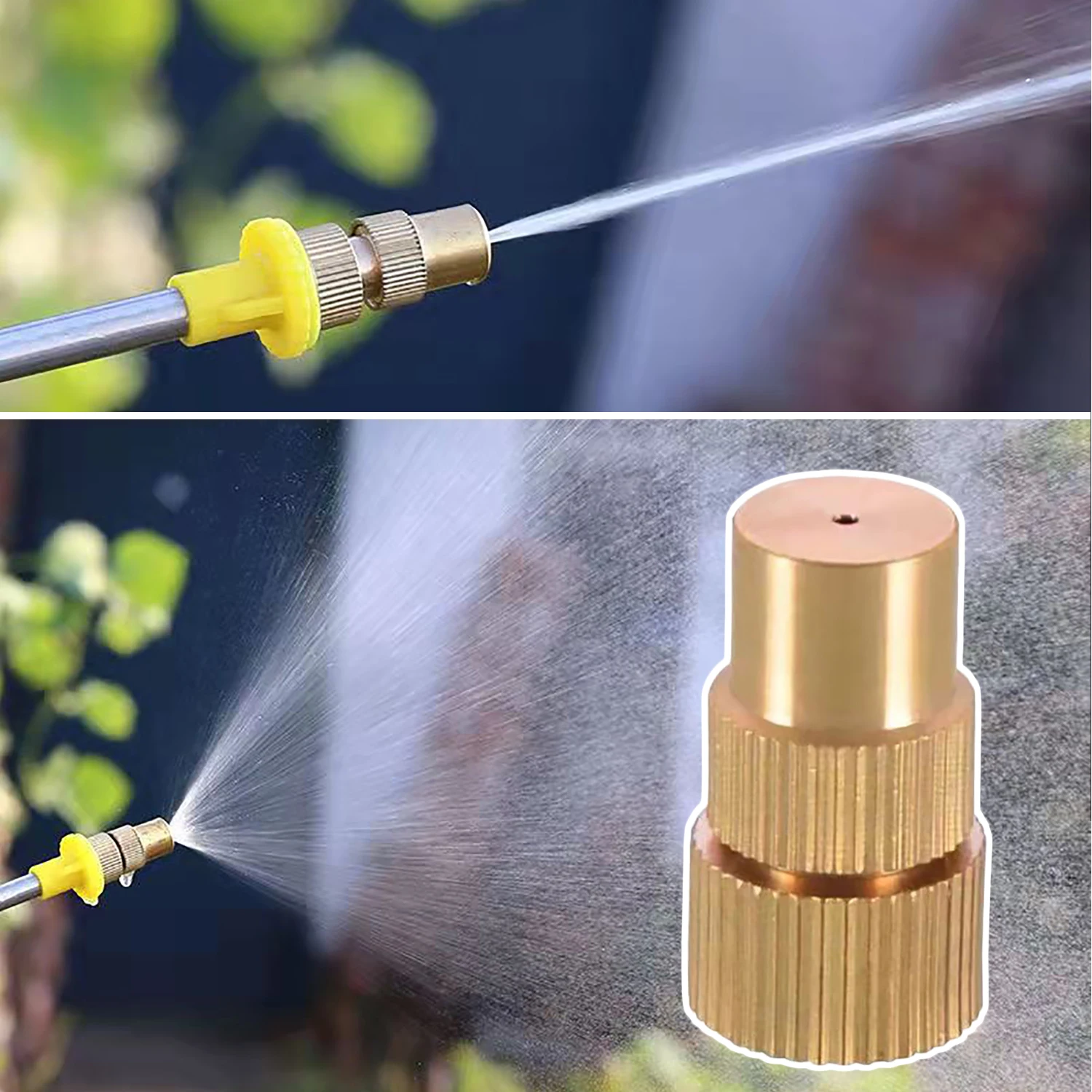 2Pcs M14 Atomizing Nozzle Head Adjustable Brass Misting Sprinkler Garden Watering Irrigation Humidify Dust Disinfection Cleaning