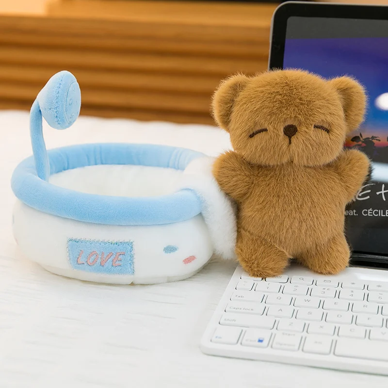 Cute Cartoon Capybara, Elephant, Rabbit Bubble Bath Series Plush Toy A Capybara Doll Lying in Its Nest Toys for Girl Funny Gifts