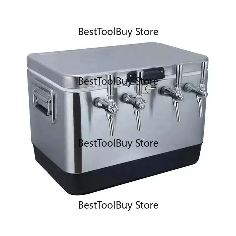Hot SalesOutdoor Camping Draft Beer Machine 50L Stainless Steel Four Head Mobile Mixer Beer Machine Jockey Box