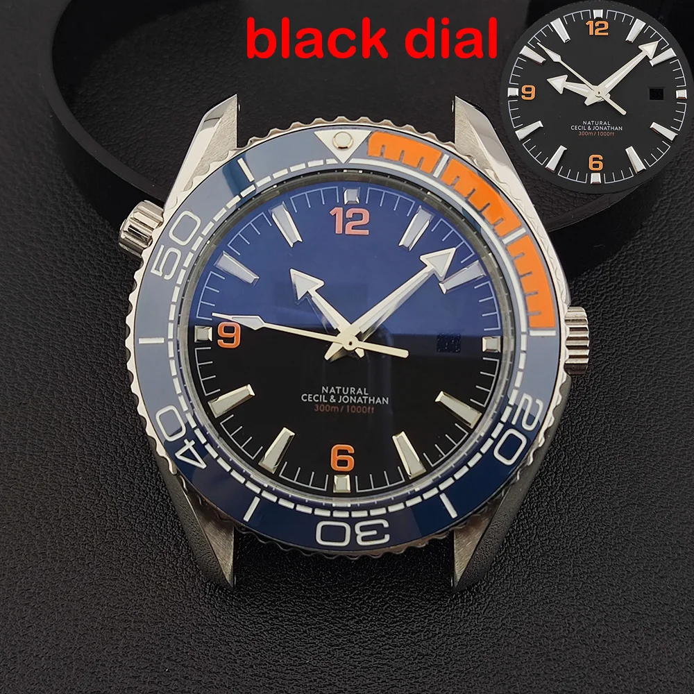 42.5mm miyota8215 case men watch accessories stainless steel case with ceramic Bezel luminous dial fit miyota8215 DG2813movement