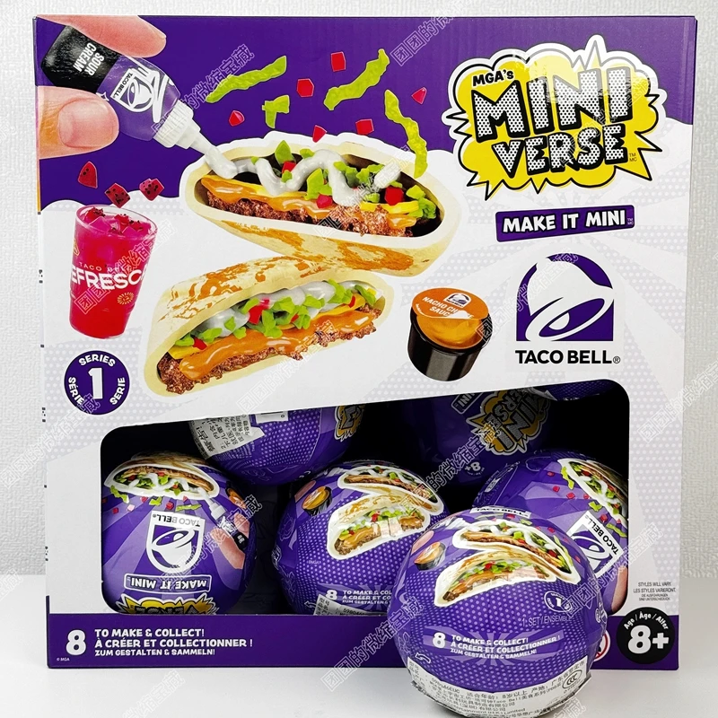 Caja Sorpresa Original MGA Miniverse Taco Bell DIY Mini Food, Figura de Chalupa de Res Suprema, Modelo de Cápsula Misteriosa, Adorno, Regalo
