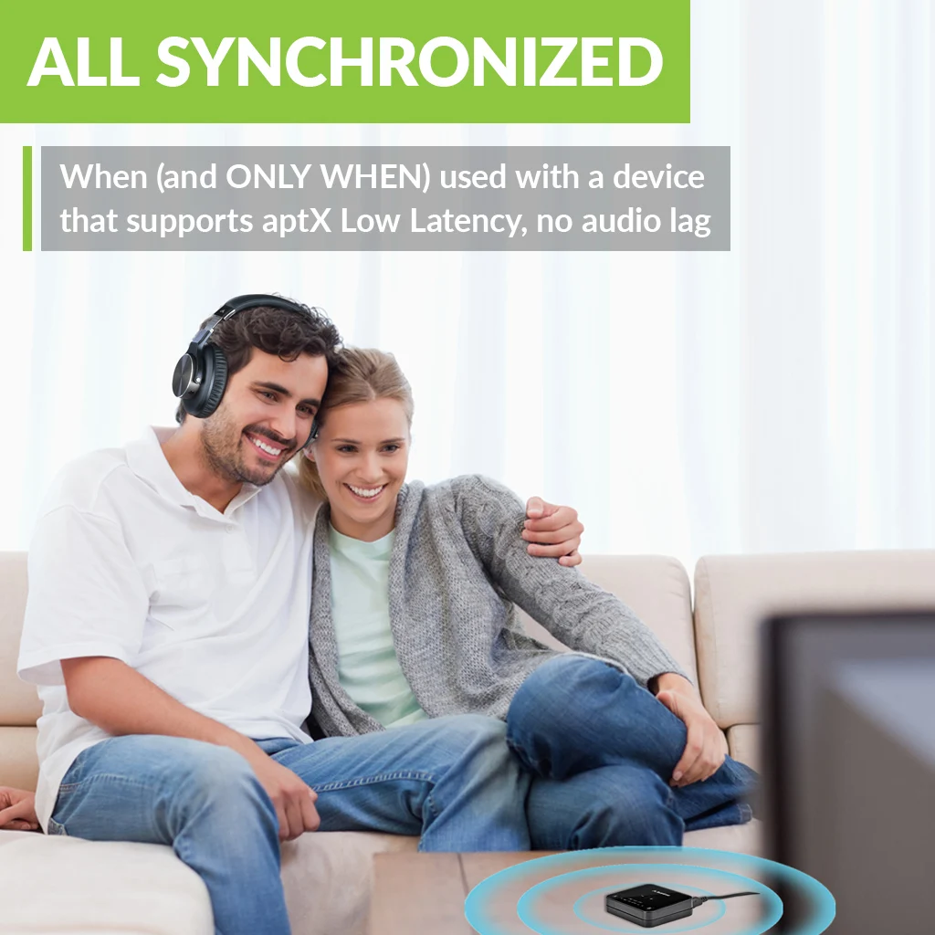 Trasmettitore Avantree Audikast Plus Bluetooth 5.0 per TV PC con controllo del volume, adattatore audio wireless a bassa latenza aptX