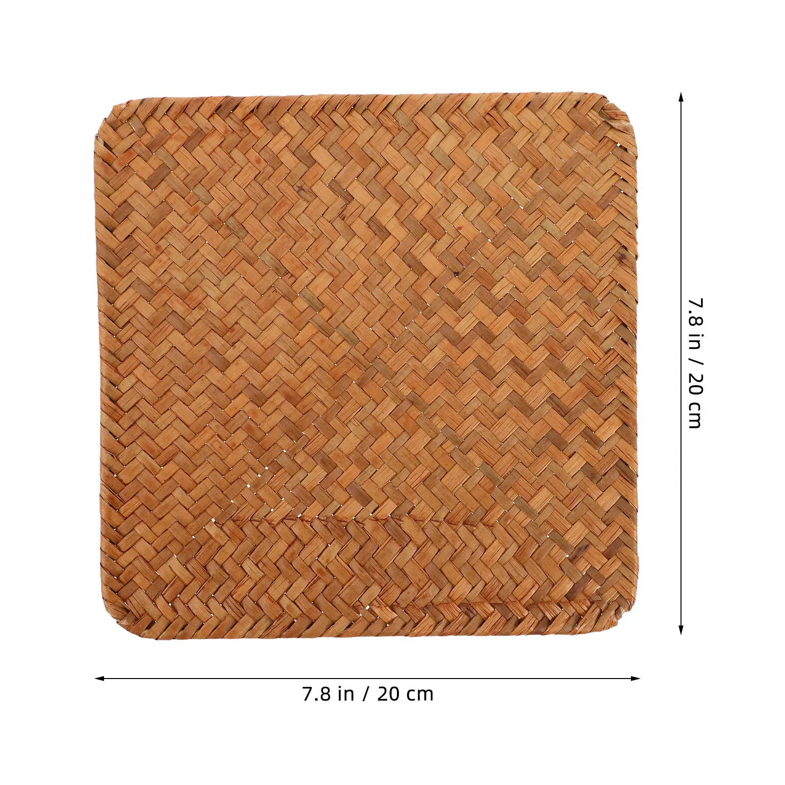 20x20 Cm Retro Seagrass Placemat Woven Natural Texture Non Slip Heat Resistant Dining Table Mat Kitchen Coffee Mug Pad Rattan
