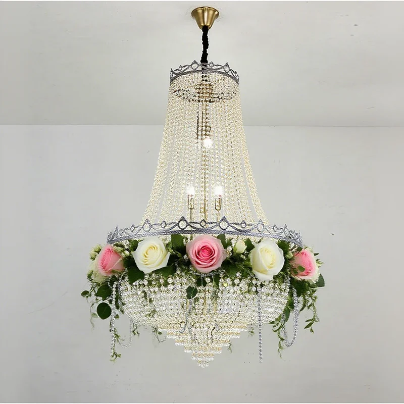 

Crystal Chandelier American Living Room Dining Modern Luxury Bronze Creative Retro Foreign Trade Export Chandelier