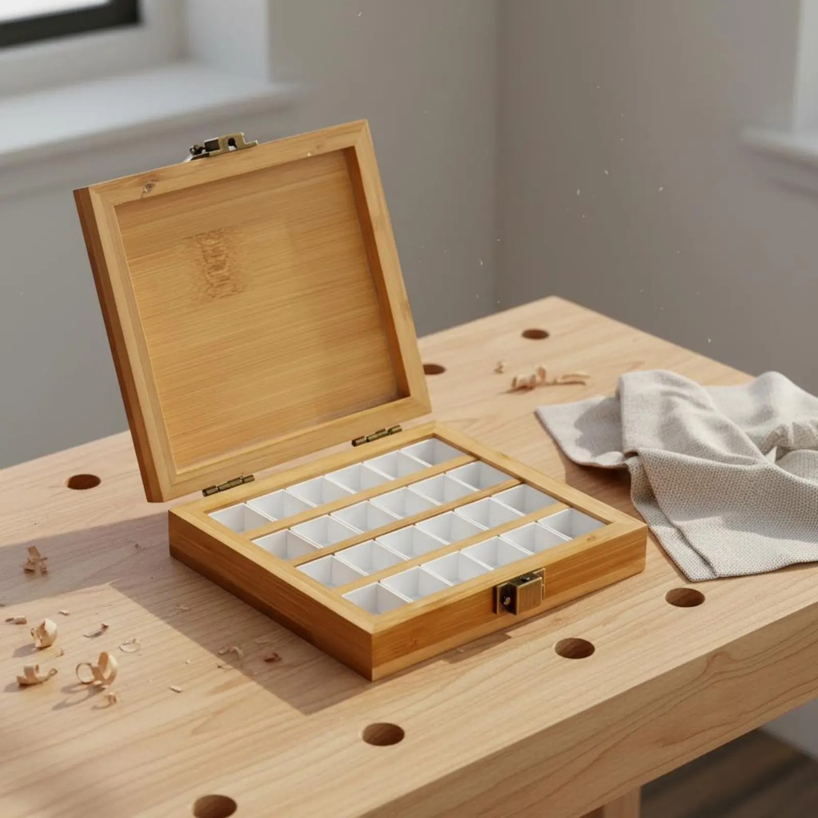compartmented-watercolor-box-bamboo-wood-wooden-paint-box-hinged-wooden-case-portable-locking-art-toolbox-sturdy