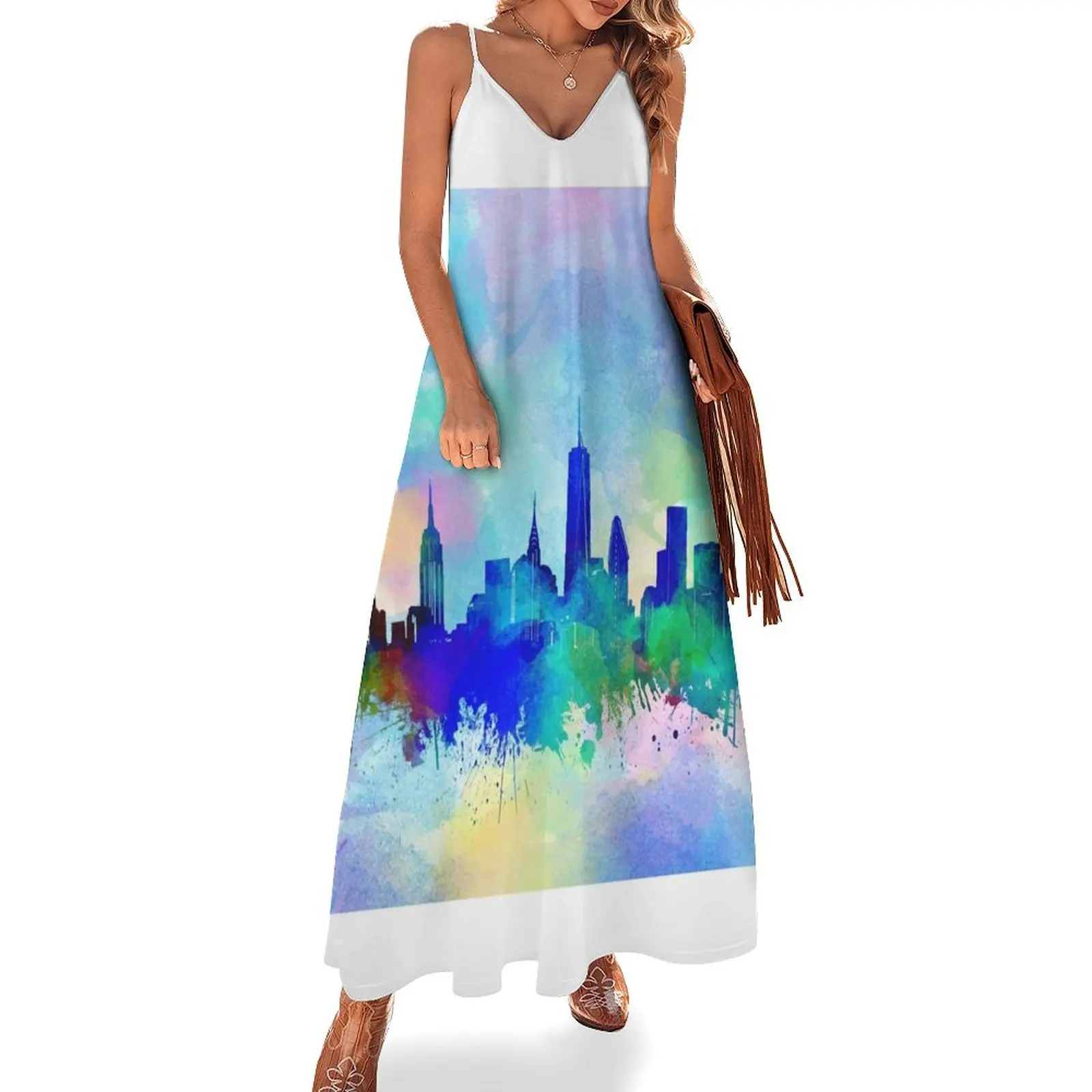 

new york skyline Sleeveless Dress party dress women elegant luxury Party dresses for women