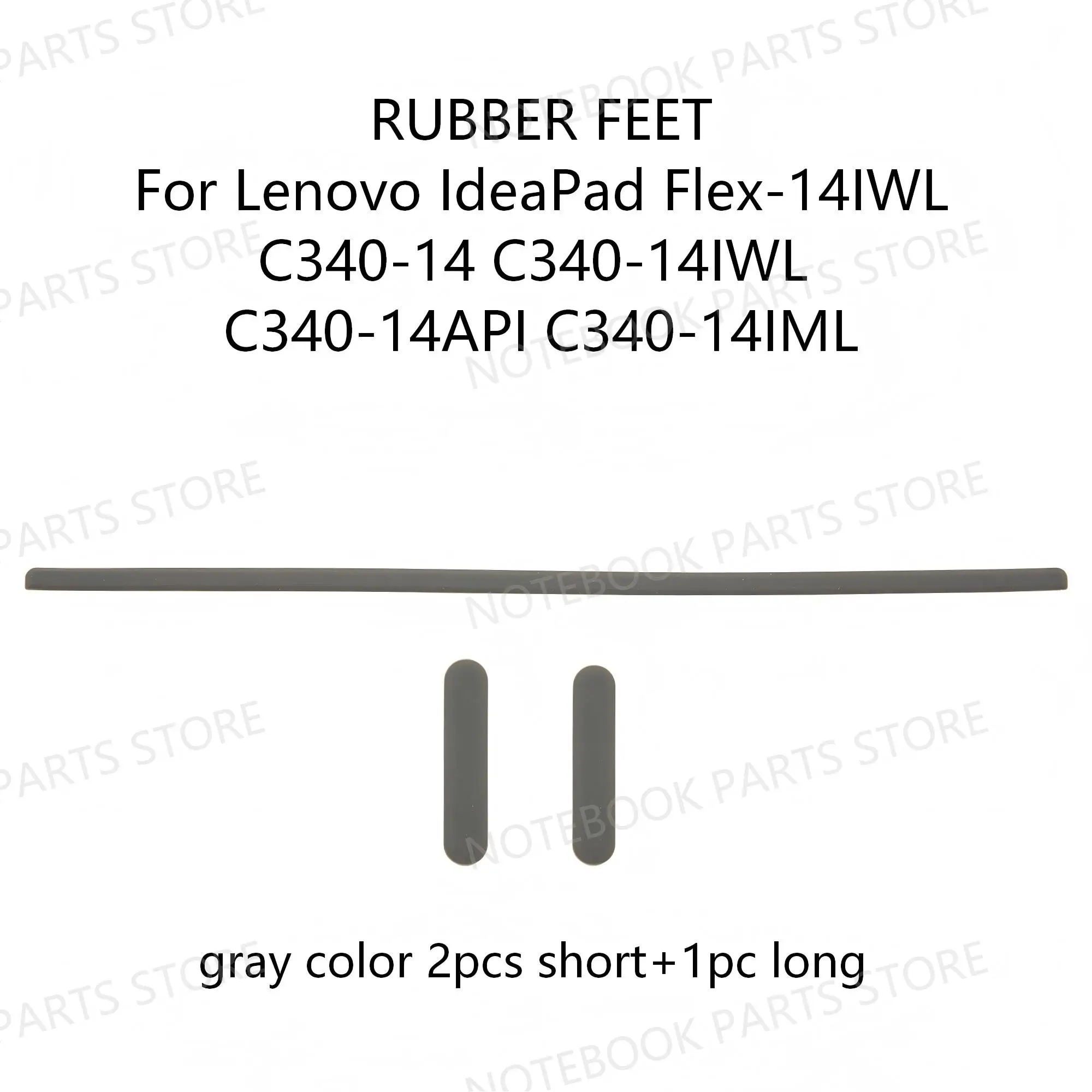 RUBBER FEET For Lenovo IdeaPad Flex-14IWL C340-14 C340-14IWL C340-14API C340-14IML Silver/Gray/Blue 285*6.3*2.8mm Plastic Pad image 3