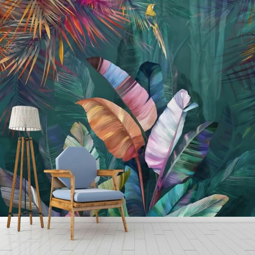 20+ Waterproof Peel n Stick Jungle Forest Banana Leaves Wallpaper for Living Room Walls Art Papers Home Decor Renovation Mural