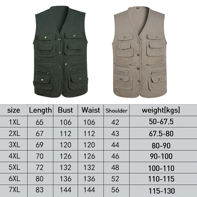 Men's Multi Pockets Fishing Vest Hunting Hiking Gilet Waistcoat Outerwear Plus Outdoor Fishing Thin Style Clip Buckle