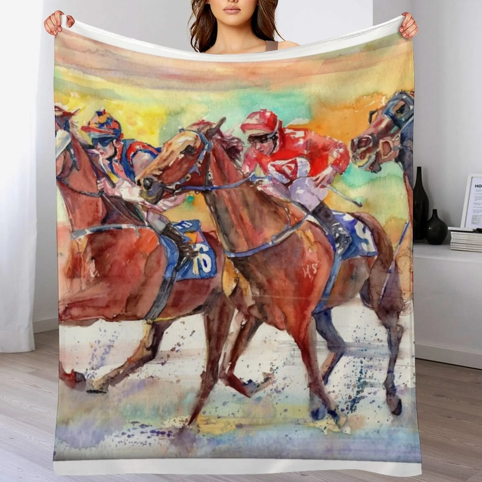 

Thoroughbred Racing Throw Blanket Soft cosplay anime Blankets