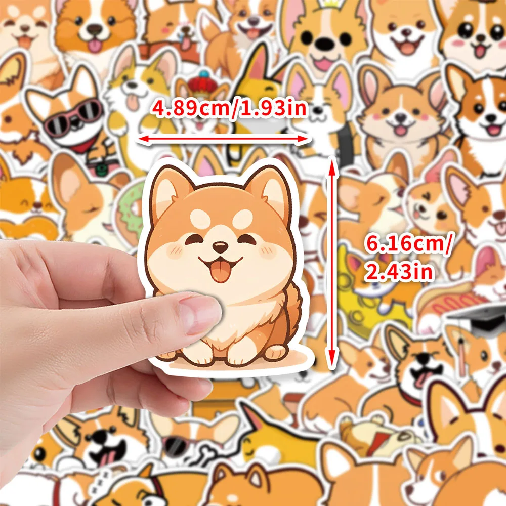 20/30/50pcs cute watercolor Corgi series graffiti stickers suitable for helmet desktop wall decoration DIY sticker package whole