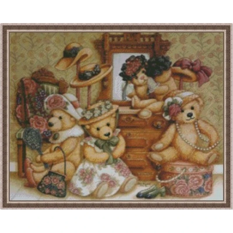 3671 çapraz dikiş kiti çapraz dikiş noel ürünleri promosyon Homfun Stich DIY zanaat nakış kumaş iplik seti hobi yetişkin
