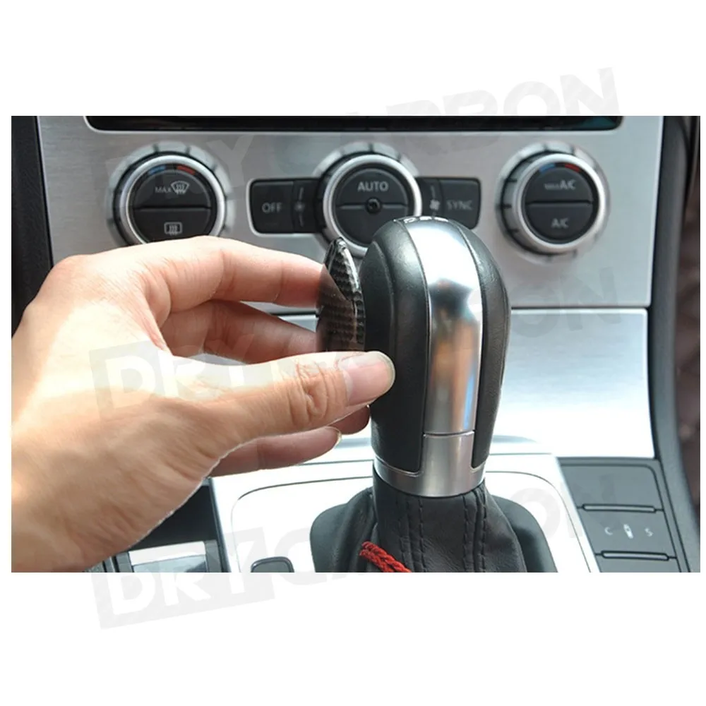 For Volkswagen VW Golf Polo Beetle Passat CC Scirocco Lavida LHD Gear Shift Knob Head Trim Cover Plate Car Carbon Look Stickers - view 3