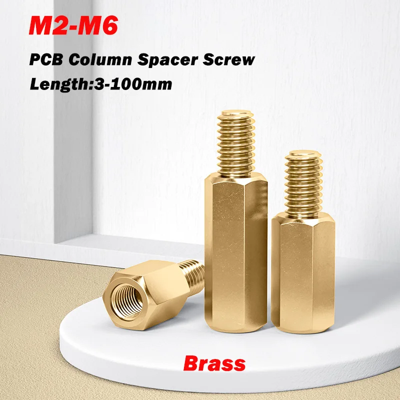 

3-30pcs PCB Column Spacer Screw M2 M2.5 M3 M4 M5 M6 Hex Brass Male Female Motherboard Standoff Spacer Threaded Pillar L:3-100mm