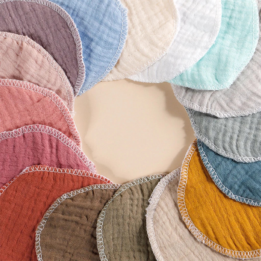 Picture 6: 1 Pair Reusable Pure Cotton Anti Overflow Pad, Three-Layer Cotton Yarn Cloth Skin Friendly Anti Leakage Pad For Lactation