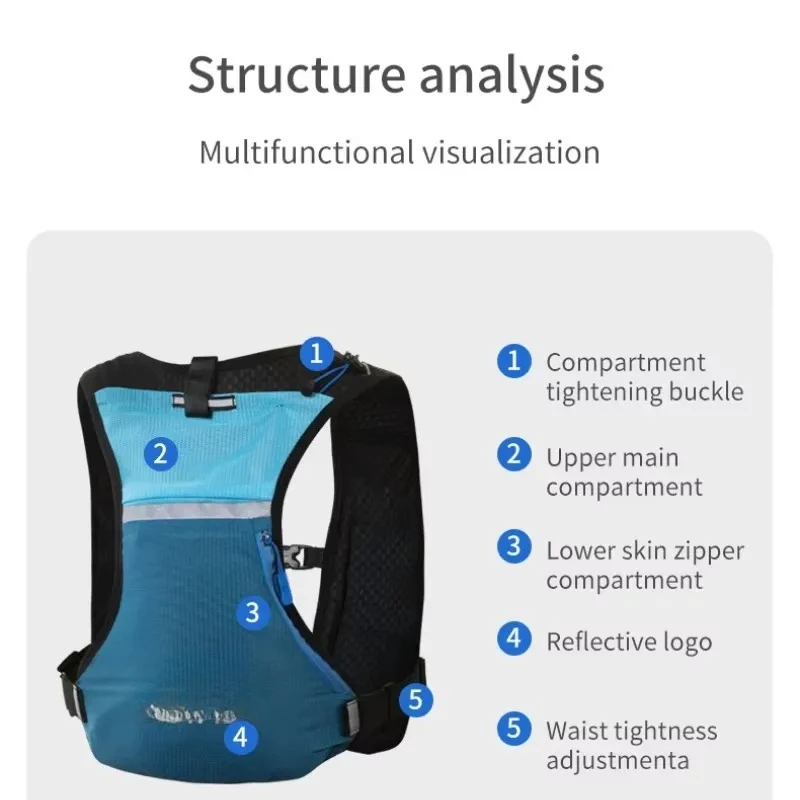 Breathable Hydration Vest Trail Running Backpacks Lightweight Cycling Run Jogging Marathon Riding Climbing