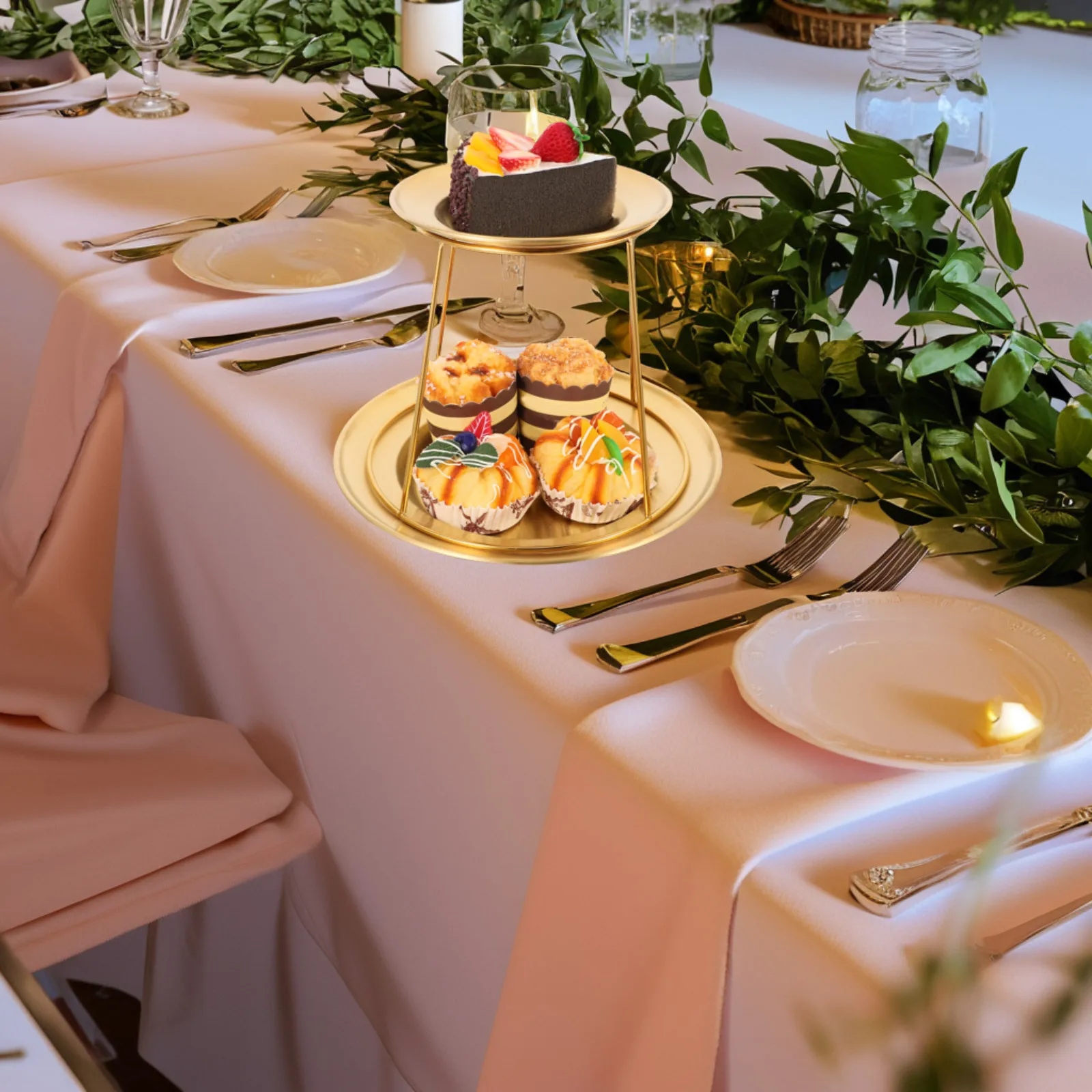 

1pcs 2 Tier Seafood Tower Stainless Steel Serving Tray 17Cm 26Cm For Oyster Sashimi Buffet Party Events Seafood Platter Holder