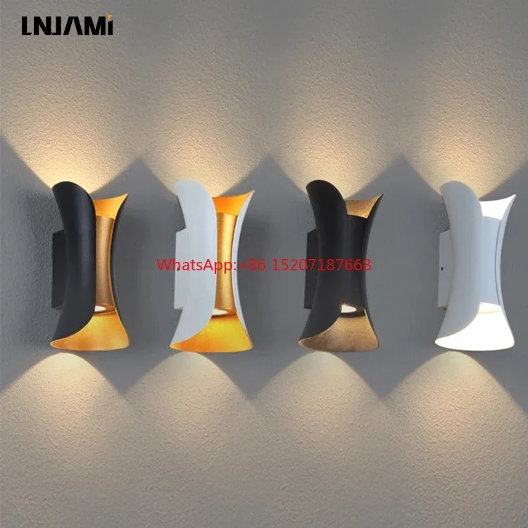 Modern Outdoor Wall Sconce Light IP65 Exterior Up And Down LED Wall Lamp For Courtyard Garden Hallway Corridor