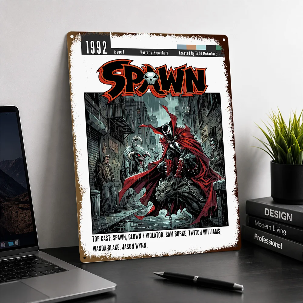 Spawn Comic Book Printed Poster Cinematic Wall Art For Home Theater Or Media Room Customized Aluminum Metal Sign Birthday Gift