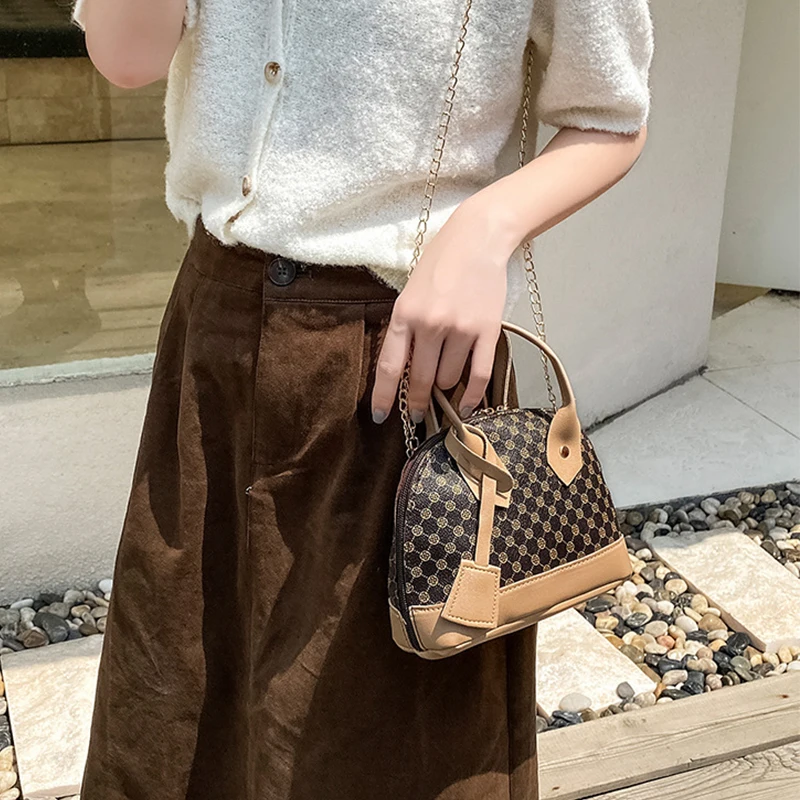 

2025 New Korean Style Shell Bag Vintage Crossbody Shoulder Bag Women Fashion Handbag Casual Tote Purse for Ladies