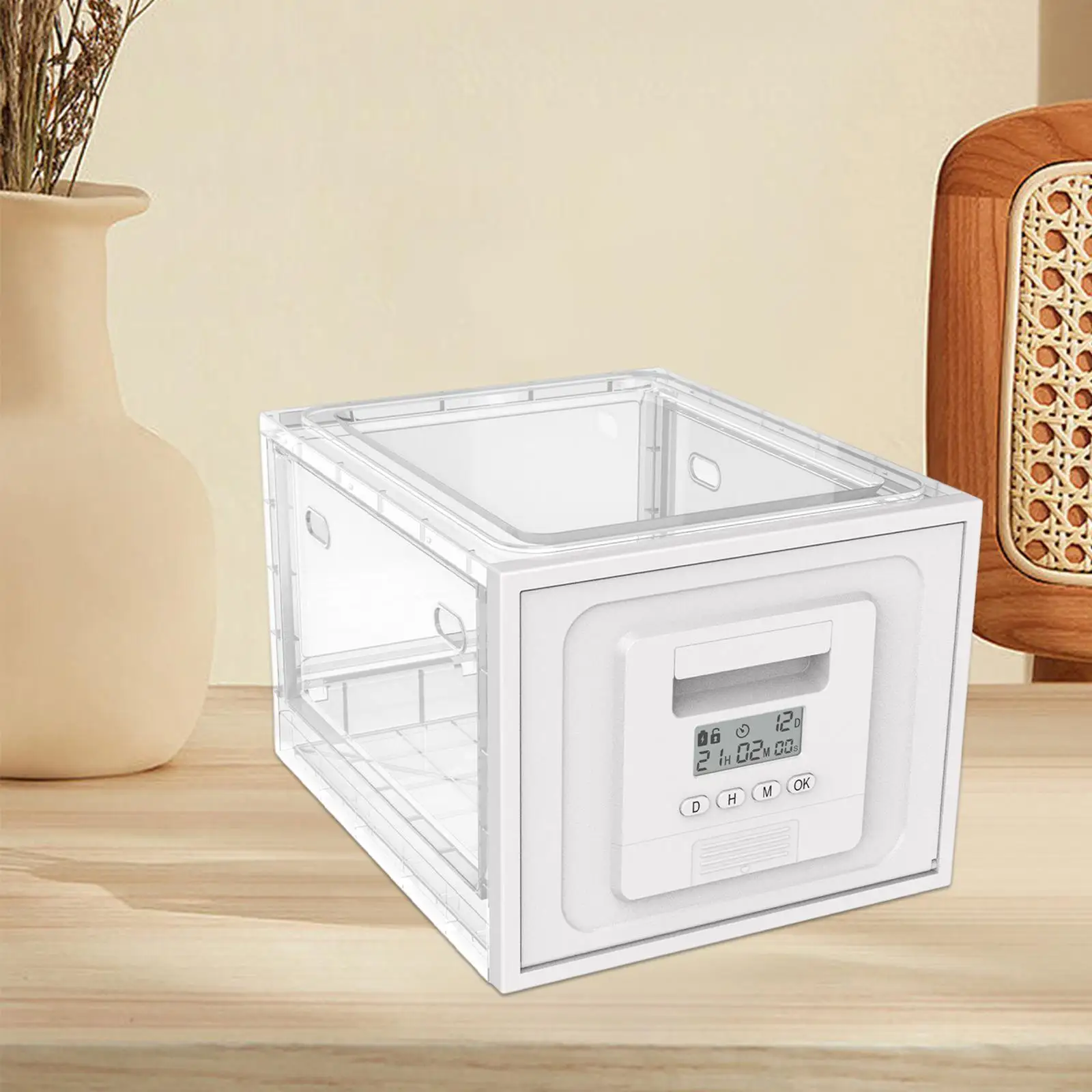 

Time Locking Container Snack Foos Storage Container Transparent Lockable Storage Bin Timer Lock Box for Counter Office