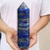 8-15cm Large Size Natural Lapis Lazuli Tower Point Obelisk Ornament for Home Room Living Room Office Decor Christmas Gift