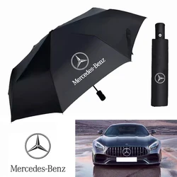 1Pcs Car Accessories Auto Logo Portable Folding Umbrella For Mercedes Benz AMG W203 W206 W220 W205 W211 W212 W201 W210 W168 GLC