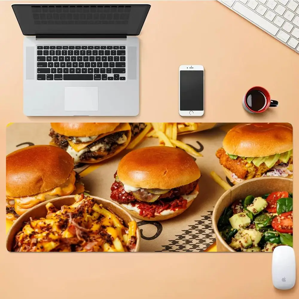 

Buger Aesthetic Mouse Pad Desk Mouse Pad Cute HD Desk Pad Extended Gaming Keyboard Mats Large XXL Gamer Mousepad 90x40