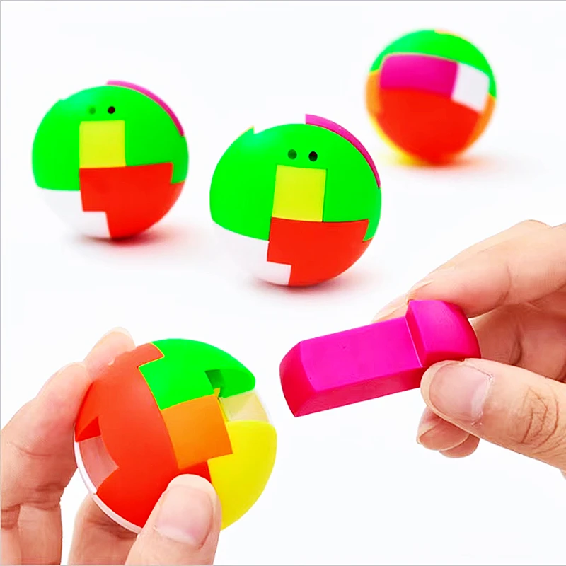 5Pcs 4.5CM Mini Puzzle Assembled Building Blocks Magic Ball Toys Kids Birthday Party Favor Gift Carnival Prizes Giveaway Pinata