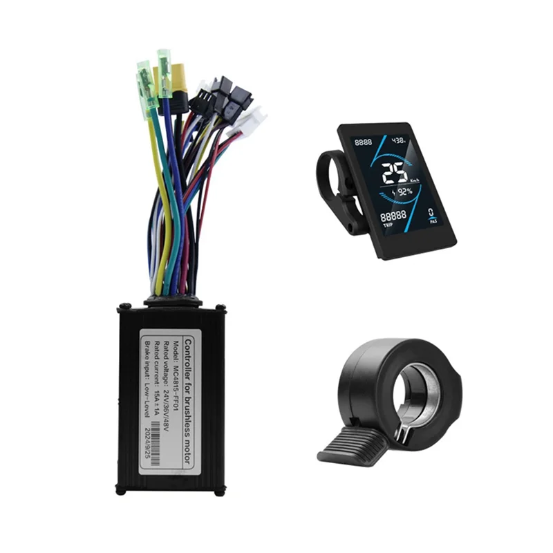 

AA60-36V 48V 15A Brushless Controller T5S Meter LCD Display+130X Throttle Kit For Electric Scooter E-Bike Repair Kit