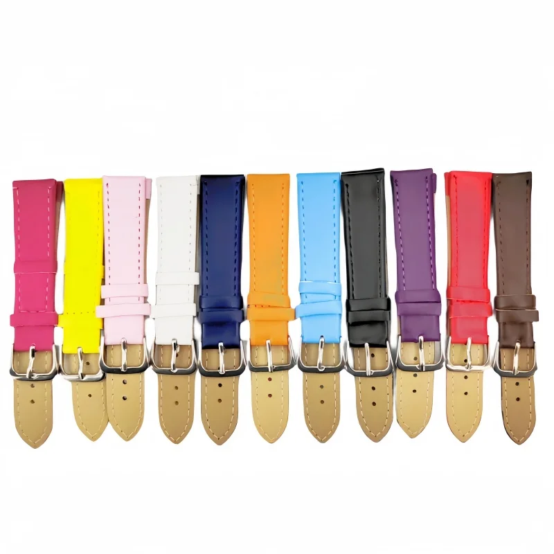 

Wholesale 50PCS / Lot 12MM 14MM 16MM 18MM 20MM PU Leather Watch Band Artificial Leather Watch Strap Imitation Leather